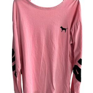 Victoria’s Secret PINK, vintage open back oversized long sleeve, pink, sz S